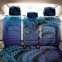 Personalised Polynesia Blue Marlin Fishing Back Car Seat Cover Marlin Anchor Tattoo Polynesian Pattern