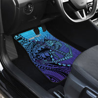 Personalised Polynesia Blue Marlin Fishing Car Mats Marlin Anchor Tattoo Polynesian Pattern