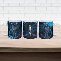 Personalised Polynesia Blue Marlin Fishing Ceramic Mug Marlin Anchor Tattoo Polynesian Pattern