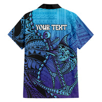 Personalised Polynesia Blue Marlin Fishing Family Matching Tank Maxi Dress and Hawaiian Shirt Marlin Anchor Tattoo Polynesian Pattern
