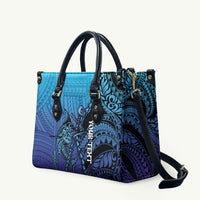 Personalised Polynesia Blue Marlin Fishing Leather Bag Marlin Anchor Tattoo Polynesian Pattern