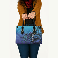 Personalised Polynesia Blue Marlin Fishing Leather Bag Marlin Anchor Tattoo Polynesian Pattern