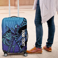 Personalised Polynesia Blue Marlin Fishing Luggage Cover Marlin Anchor Tattoo Polynesian Pattern