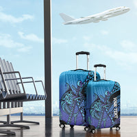 Personalised Polynesia Blue Marlin Fishing Luggage Cover Marlin Anchor Tattoo Polynesian Pattern