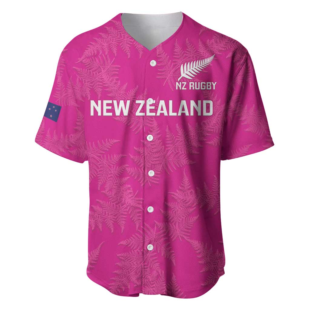 Custom New Zealand Silver Fern Rugby Baseball Jersey Go Aotearoa - Pink Version LT14 Pink - Polynesian Pride
