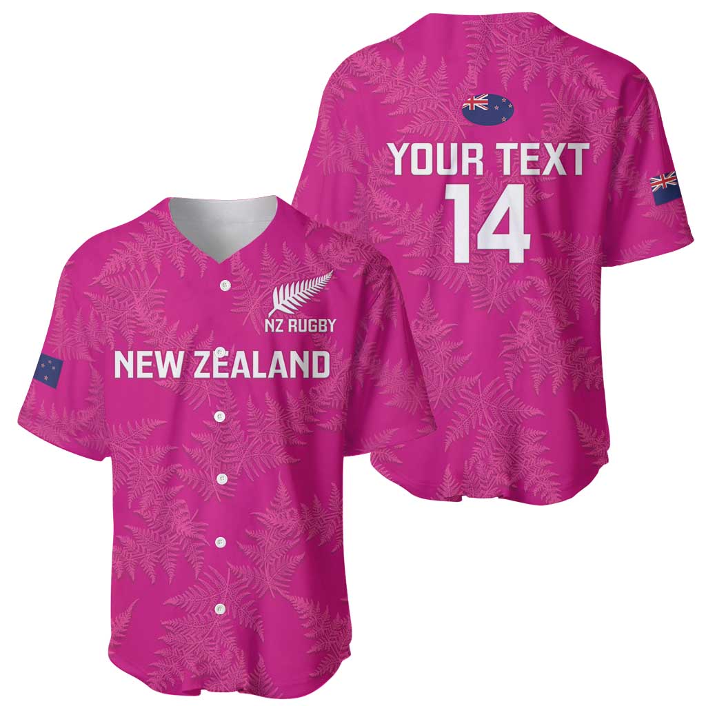 Custom New Zealand Silver Fern Rugby Baseball Jersey Go Aotearoa - Pink Version LT14 - Polynesian Pride