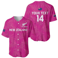 Custom New Zealand Silver Fern Rugby Baseball Jersey Go Aotearoa - Pink Version LT14 - Polynesian Pride