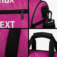 Custom New Zealand Silver Fern Rugby Duffle Bag Go Aotearoa - Pink Version LT14 - Polynesian Pride