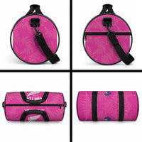 Custom New Zealand Silver Fern Rugby Duffle Bag Go Aotearoa - Pink Version LT14 - Polynesian Pride