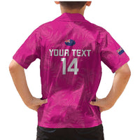 Custom New Zealand Silver Fern Rugby Family Matching Mermaid Dress and Hawaiian Shirt Go Aotearoa - Pink Version LT14 - Polynesian Pride