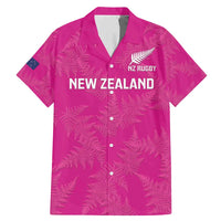 Custom New Zealand Silver Fern Rugby Family Matching Mermaid Dress and Hawaiian Shirt Go Aotearoa - Pink Version LT14 Dad's Shirt - Short Sleeve Pink - Polynesian Pride