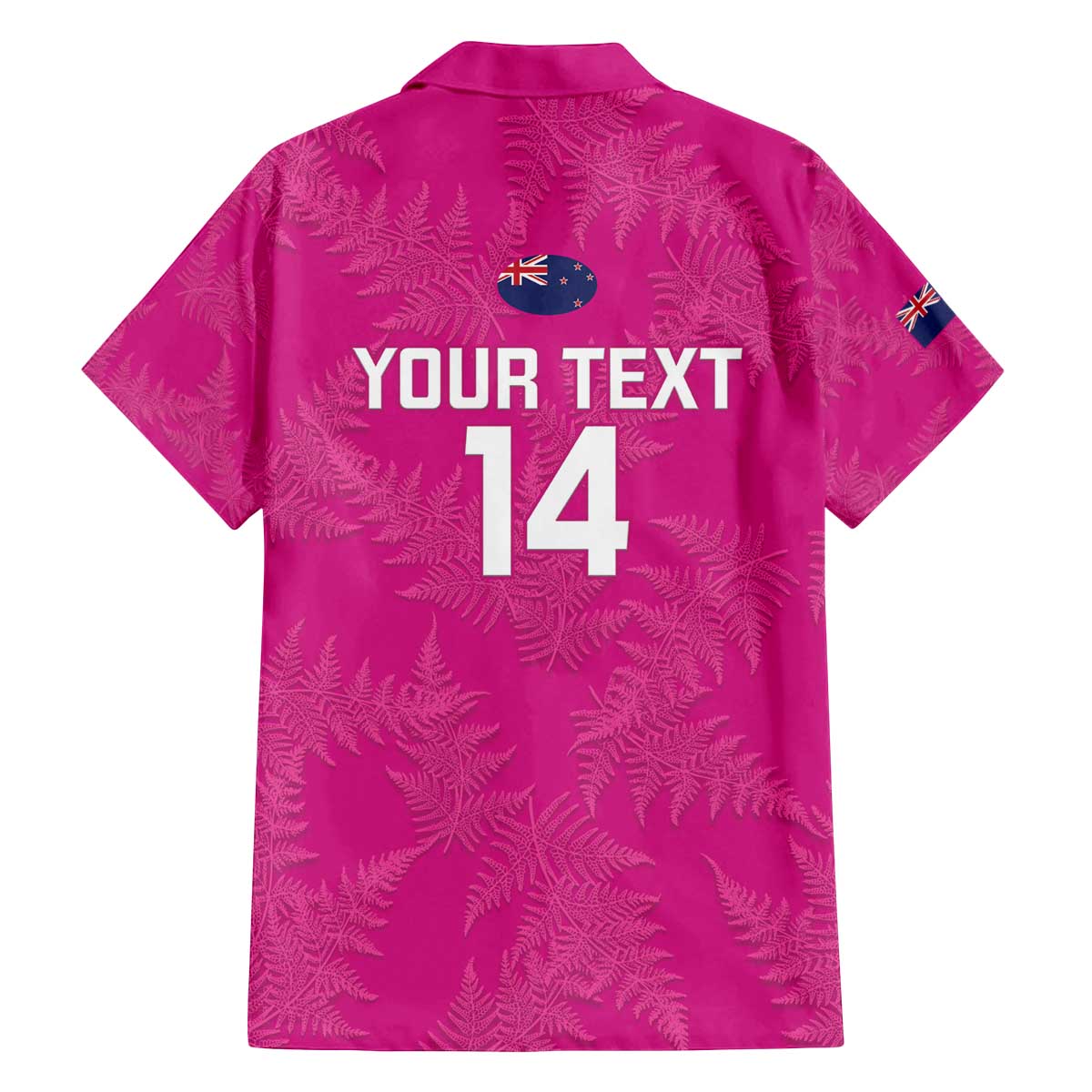 Custom New Zealand Silver Fern Rugby Family Matching Off The Shoulder Long Sleeve Dress and Hawaiian Shirt Go Aotearoa - Pink Version LT14 - Polynesian Pride
