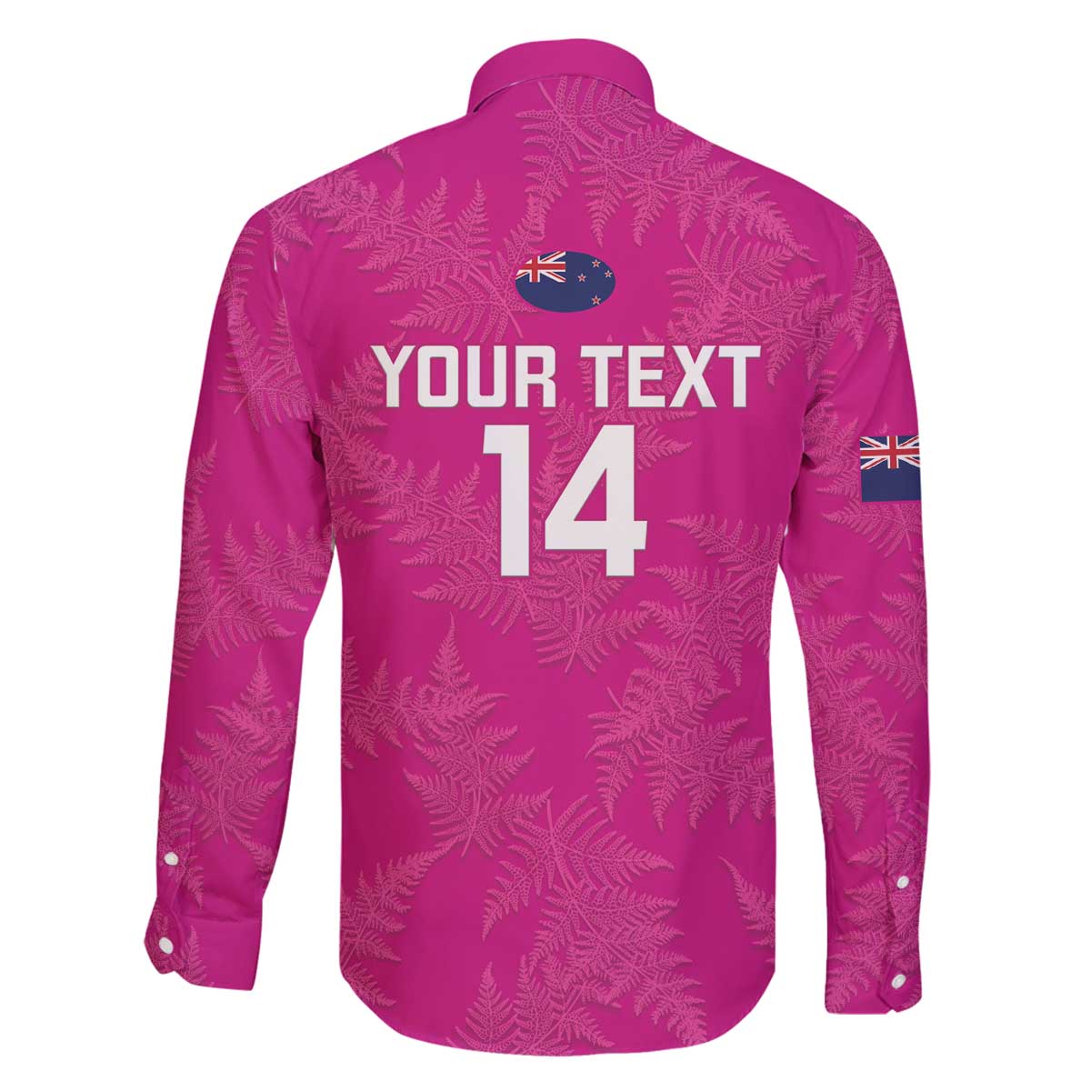 Custom New Zealand Silver Fern Rugby Family Matching Off The Shoulder Long Sleeve Dress and Hawaiian Shirt Go Aotearoa - Pink Version LT14 - Polynesian Pride