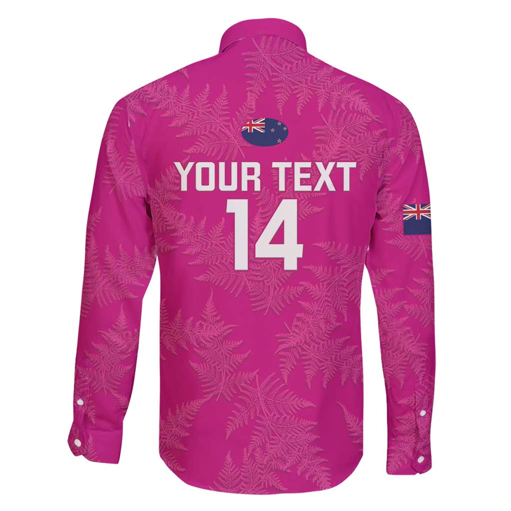 Custom New Zealand Silver Fern Rugby Family Matching Off Shoulder Maxi Dress and Hawaiian Shirt Go Aotearoa - Pink Version LT14 - Polynesian Pride