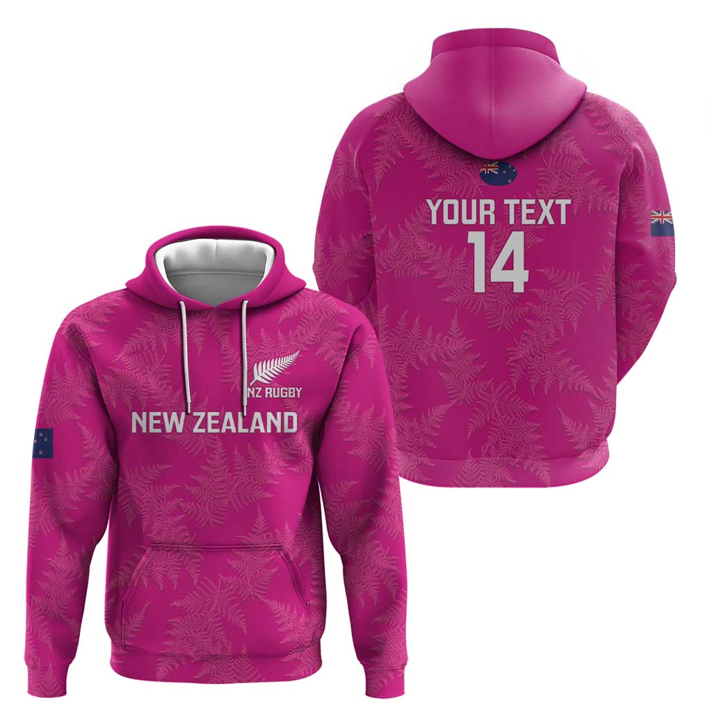 Custom New Zealand Silver Fern Rugby Hoodie Go Aotearoa - Pink Version LT14 - Polynesian Pride