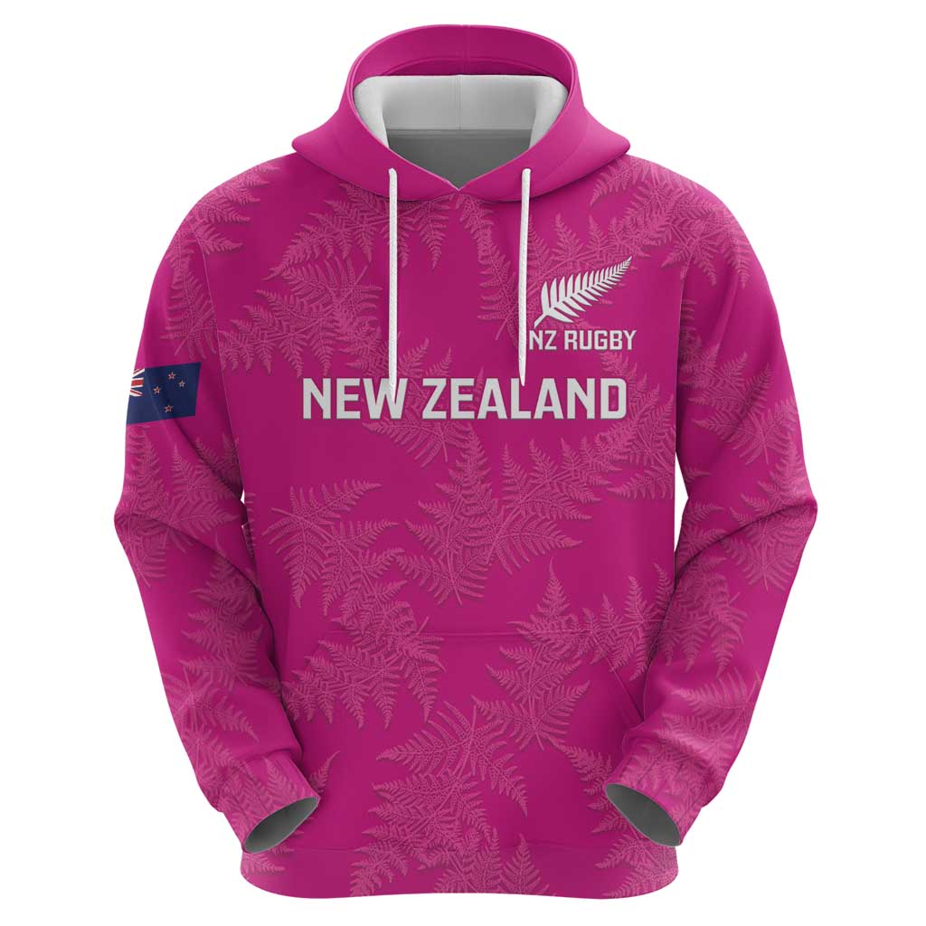 Custom New Zealand Silver Fern Rugby Hoodie Go Aotearoa - Pink Version LT14 - Polynesian Pride