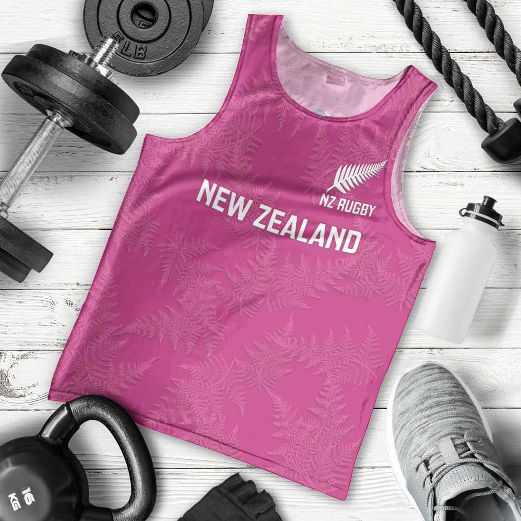 Custom New Zealand Silver Fern Rugby Men Tank Top Go Aotearoa - Pink Version