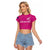 Custom New Zealand Silver Fern Rugby Raglan Cropped T Shirt Go Aotearoa - Pink Version