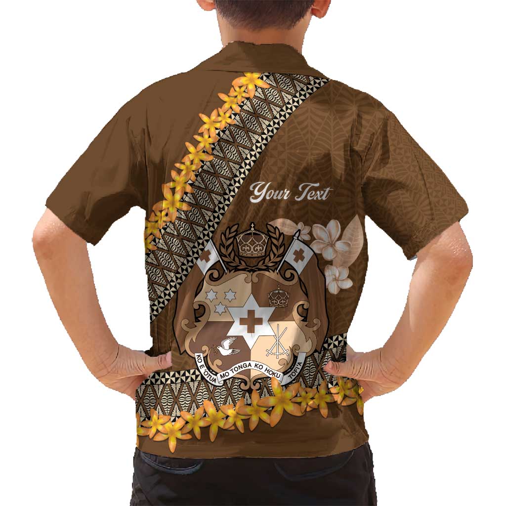 Personalised Tonga Language Week Family Matching Summer Maxi Dress and Hawaiian Shirt Malo e Lelei Tongan Ngatu Pattern - Brown