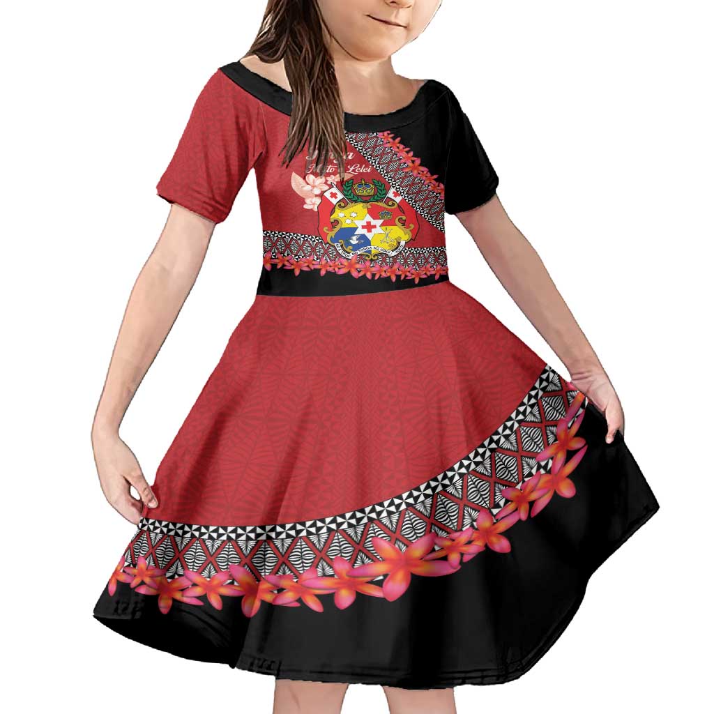 Personalised Tonga Language Week Family Matching Tank Maxi Dress and Hawaiian Shirt Malo e Lelei Tongan Ngatu Pattern - Red