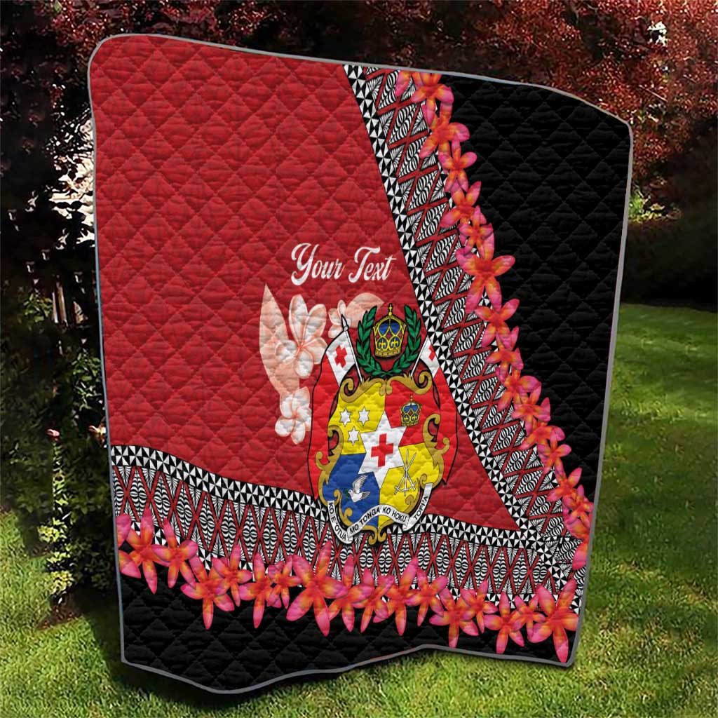 Personalised Tonga Language Week Quilt Malo e Lelei Tongan Ngatu Pattern - Red