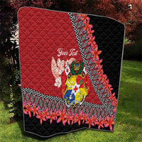 Personalised Tonga Language Week Quilt Malo e Lelei Tongan Ngatu Pattern - Red