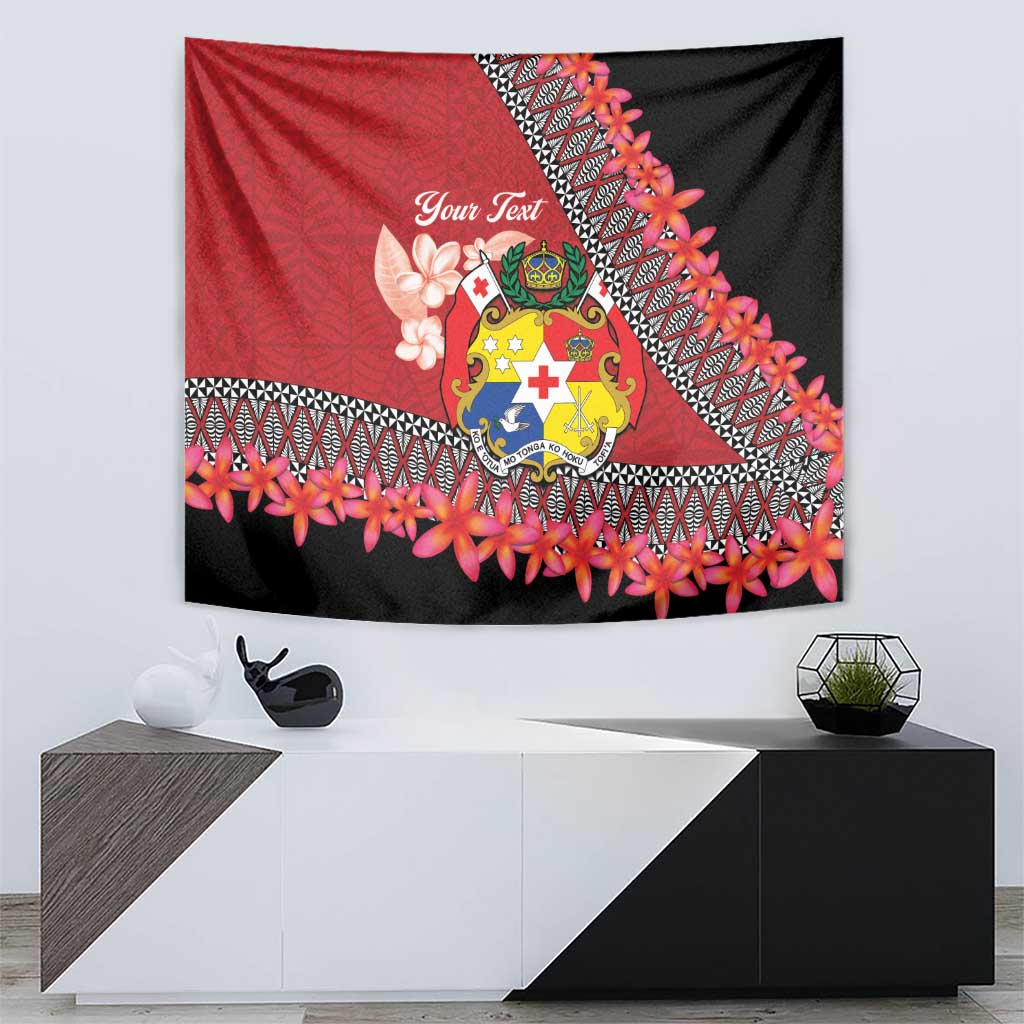 Personalised Tonga Language Week Tapestry Malo e Lelei Tongan Ngatu Pattern - Red
