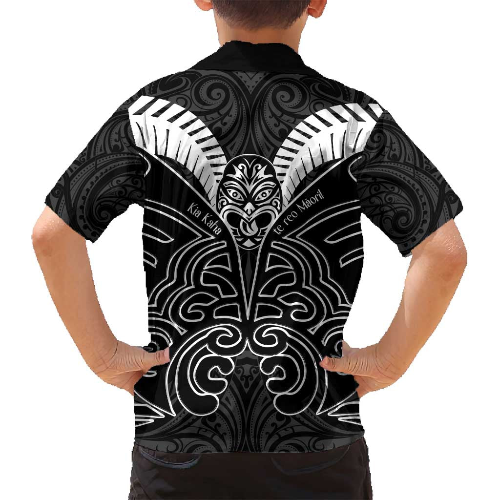 Kia Kaha Te Reo Maori Family Matching Off Shoulder Maxi Dress and Hawaiian Shirt Aotearoa Hei Tiki With Hongi LT14 - Polynesian Pride