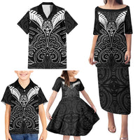 Kia Kaha Te Reo Maori Family Matching Puletasi and Hawaiian Shirt Aotearoa Hei Tiki With Hongi LT14 - Polynesian Pride