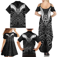 Kia Kaha Te Reo Maori Family Matching Summer Maxi Dress and Hawaiian Shirt Aotearoa Hei Tiki With Hongi LT14 - Polynesian Pride