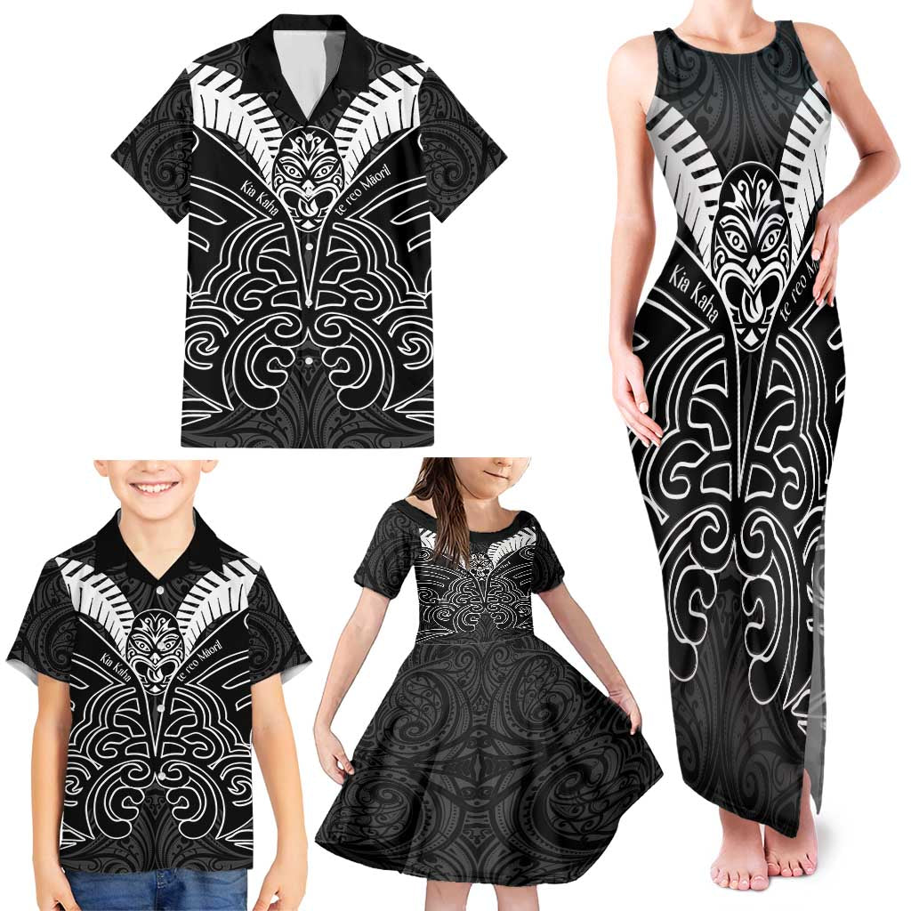 Kia Kaha Te Reo Maori Family Matching Tank Maxi Dress and Hawaiian Shirt Aotearoa Hei Tiki With Hongi LT14 - Polynesian Pride