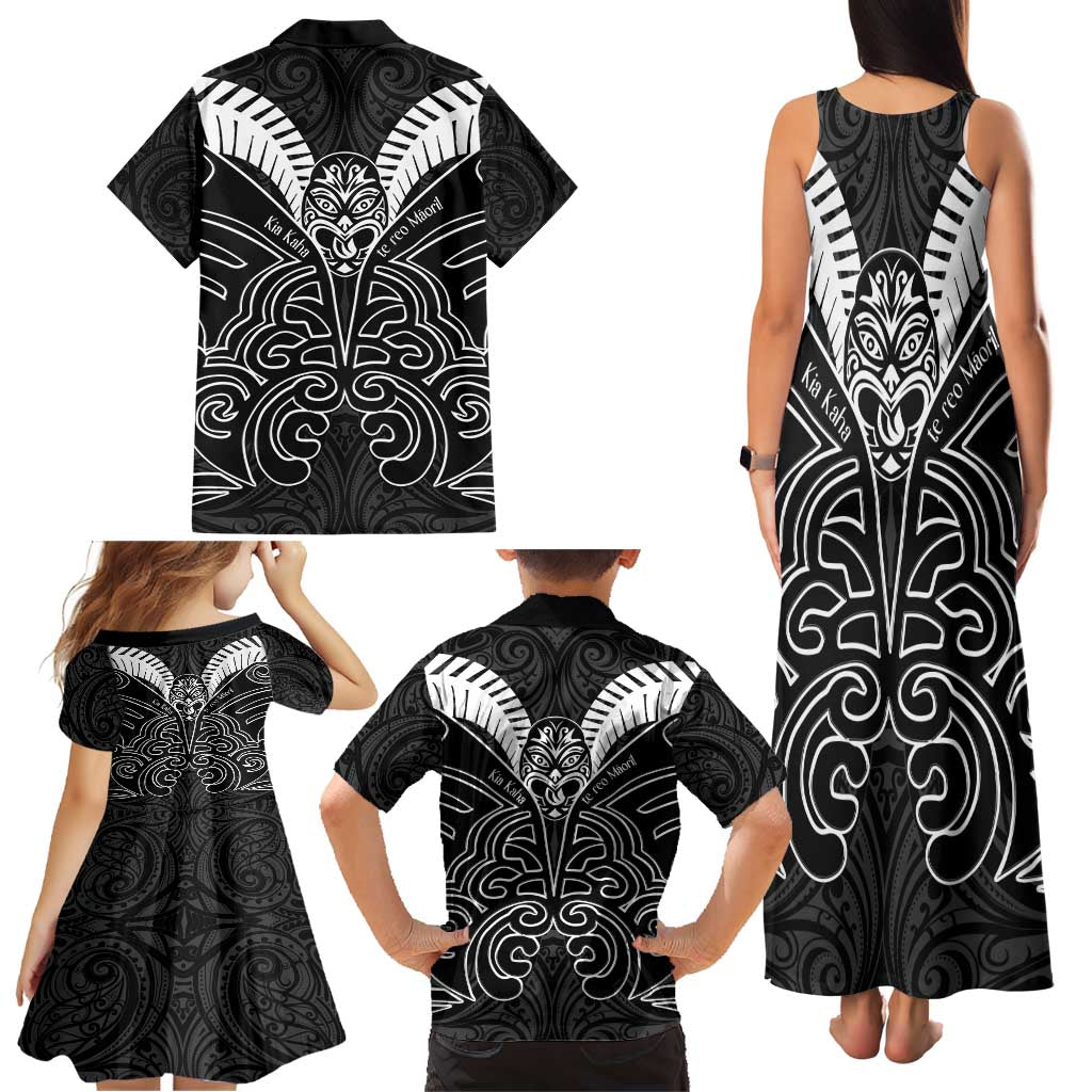 Kia Kaha Te Reo Maori Family Matching Tank Maxi Dress and Hawaiian Shirt Aotearoa Hei Tiki With Hongi LT14 - Polynesian Pride