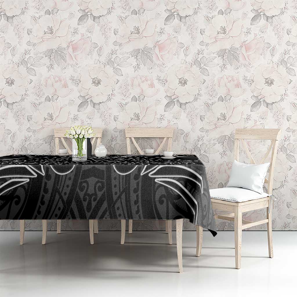 Kia Kaha Te Reo Maori Tablecloth Aotearoa Hei Tiki With Hongi