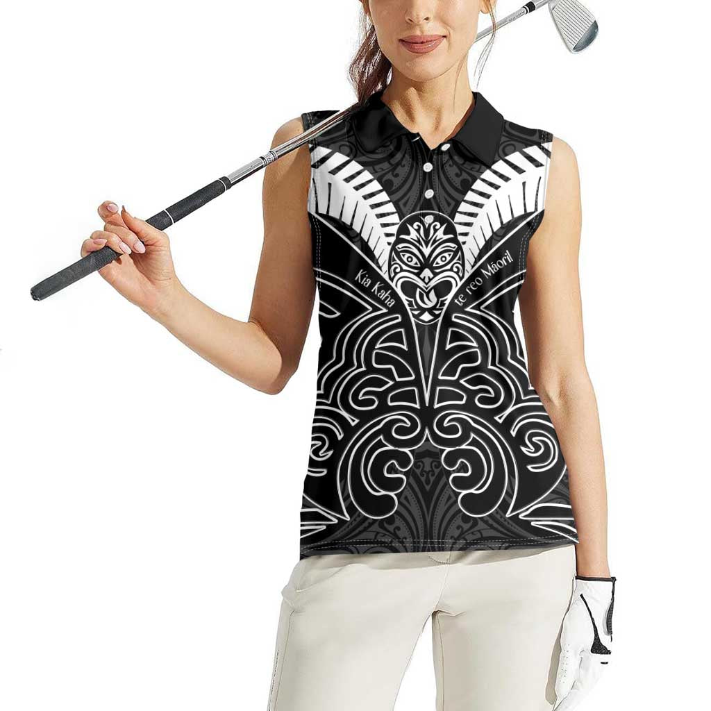Kia Kaha Te Reo Maori Women Sleeveless Polo Shirt Aotearoa Hei Tiki With Hongi
