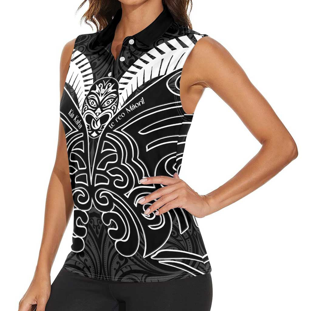 Kia Kaha Te Reo Maori Women Sleeveless Polo Shirt Aotearoa Hei Tiki With Hongi