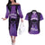 Personalised New Zealand Suffrage Day Couples Matching Off The Shoulder Long Sleeve Dress and Hawaiian Shirt Maori Tattoo Galaxy Vibe - Polynesian Pride
