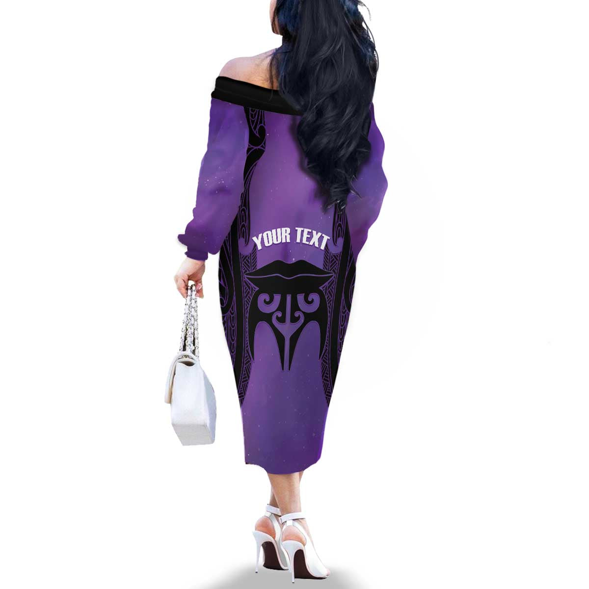 Personalised New Zealand Suffrage Day Family Matching Off The Shoulder Long Sleeve Dress and Hawaiian Shirt Maori Tattoo Galaxy Vibe LT14 - Polynesian Pride