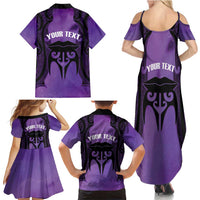 Personalised New Zealand Suffrage Day Family Matching Summer Maxi Dress and Hawaiian Shirt Maori Tattoo Galaxy Vibe LT14 - Polynesian Pride