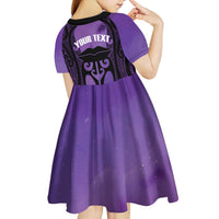 Personalised New Zealand Suffrage Day Kid Short Sleeve Dress Maori Tattoo Galaxy Vibe - Polynesian Pride