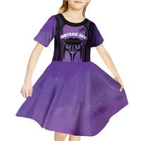 Personalised New Zealand Suffrage Day Kid Short Sleeve Dress Maori Tattoo Galaxy Vibe - Polynesian Pride