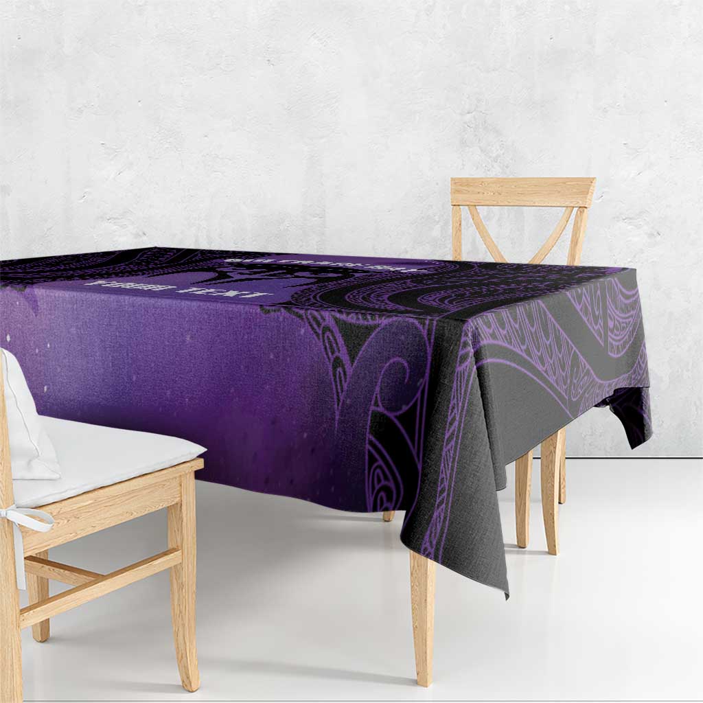 Personalised New Zealand Suffrage Day Tablecloth Maori Tattoo Galaxy Vibe - Polynesian Pride