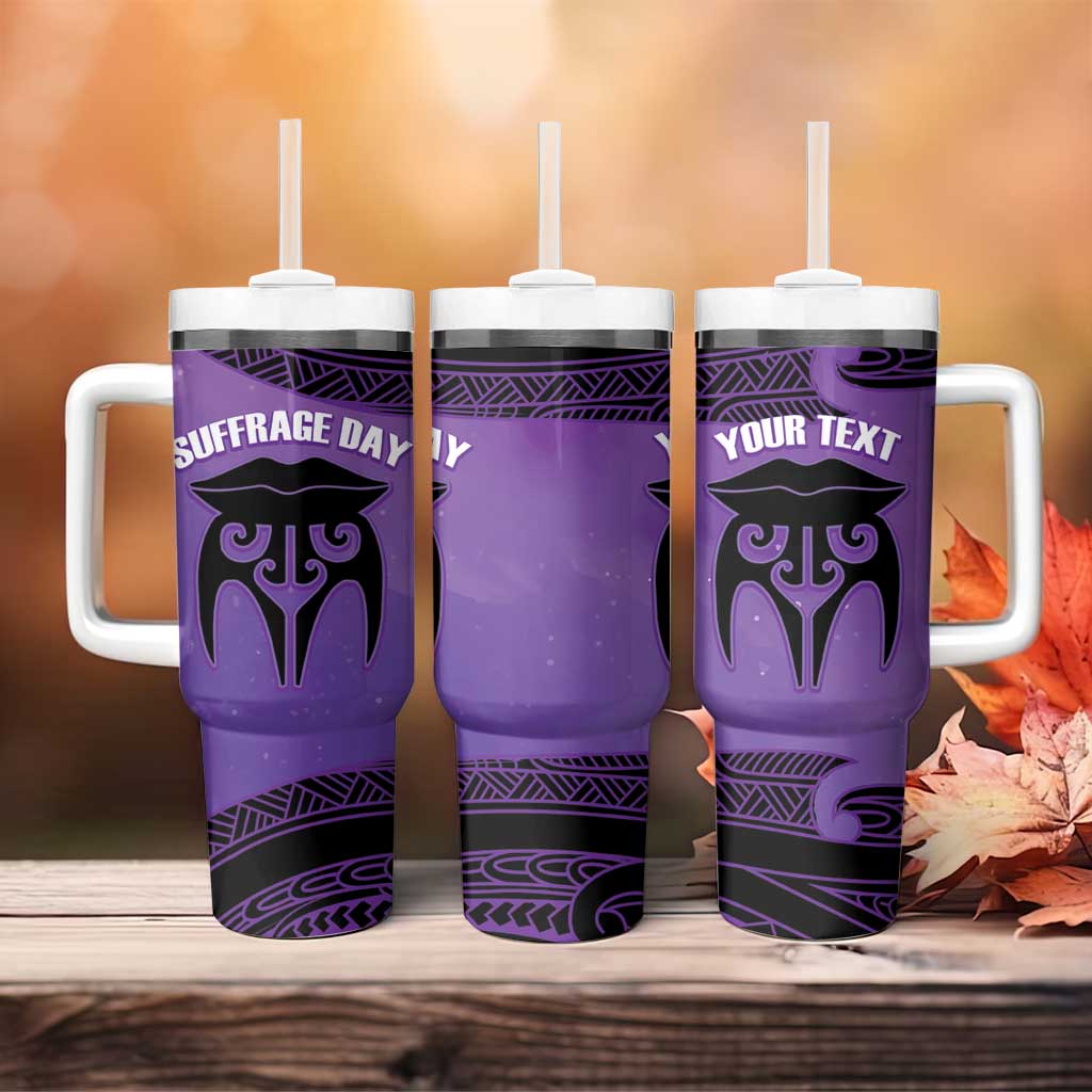 Personalised New Zealand Suffrage Day Tumbler With Handle Maori Tattoo Galaxy Vibe - Polynesian Pride