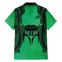 Personalised Moko Kauae New Zealand Family Matching Puletasi and Hawaiian Shirt Maori Chin Tattoo Green LT14 - Polynesian Pride