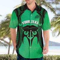 Personalised Moko Kauae New Zealand Hawaiian Shirt Maori Chin Tattoo Green LT14 - Polynesian Pride