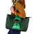 Personalised Moko Kauae New Zealand Leather Tote Bag Maori Chin Tattoo Green - Polynesian Pride