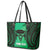 Personalised Moko Kauae New Zealand Leather Tote Bag Maori Chin Tattoo Green - Polynesian Pride