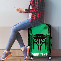 Personalised Moko Kauae New Zealand Luggage Cover Maori Chin Tattoo Green LT14 - Polynesian Pride