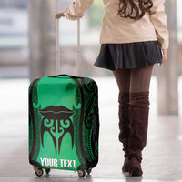 Personalised Moko Kauae New Zealand Luggage Cover Maori Chin Tattoo Green LT14 - Polynesian Pride