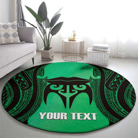 Personalised Moko Kauae New Zealand Round Carpet Maori Chin Tattoo Green LT14 - Polynesian Pride