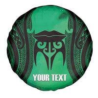 Personalised Moko Kauae New Zealand Spare Tire Cover Maori Chin Tattoo Green LT14 - Polynesian Pride